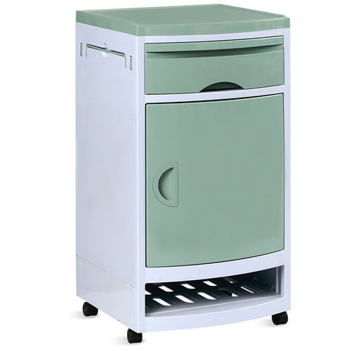 Comodino con rotelle - SKS003 - Jiangsu Saikang Medical Equipment - con tavolino servitore / con cassetti