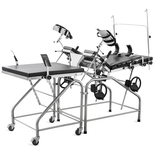 Lettino da visita ginecologico - A046 - Jiangsu Saikang Medical Equipment - manuale / ad altezza fissa / con rotelle