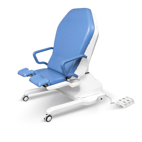 Lettino da visita ginecologico - A99-6 - Jiangsu Saikang Medical Equipment - elettrico / ad altezza regolabile / con rotelle
