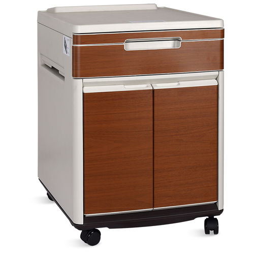 Comodino con rotelle - SKS013-1 - Jiangsu Saikang Medical Equipment - con tavolino servitore / con cassetti
