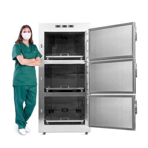 Cella mortuaria frigorifera 3 salme - SKB-7A003 - Jiangsu Saikang Medical Equipment - per barelle mortuarie / a carico frontale / per stoccaggio temporaneo