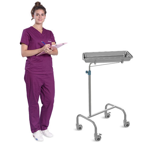 Carrello medico - SKH038-2 - Jiangsu Saikang Medical Equipment - elevabile / multifunzione / in acciaio inossidabile