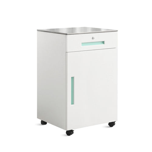 Comodino con rotelle - SKS036 - Jiangsu Saikang Medical Equipment - con tavolino servitore / con cassetti