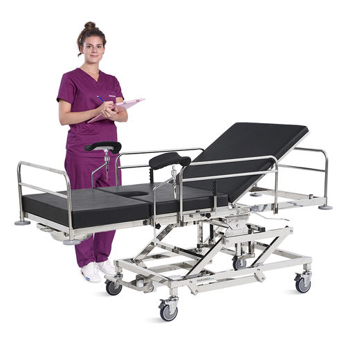 Lettino da visita ginecologico - A98-6 - Jiangsu Saikang Medical Equipment - idraulico / ad altezza regolabile / con schienale regolabile