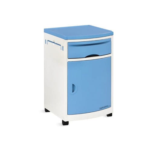 Comodino con armadietto - SKS02-W - Jiangsu Saikang Medical Equipment - con cassetti / con blocco / con rotelle