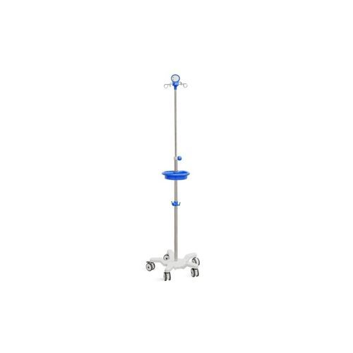 Asta portaflebo con rotelle - SKH041(19) - Jiangsu Saikang Medical Equipment - 4 ganci / con supporto per pompa di perfusione / in acciaio inossidabile
