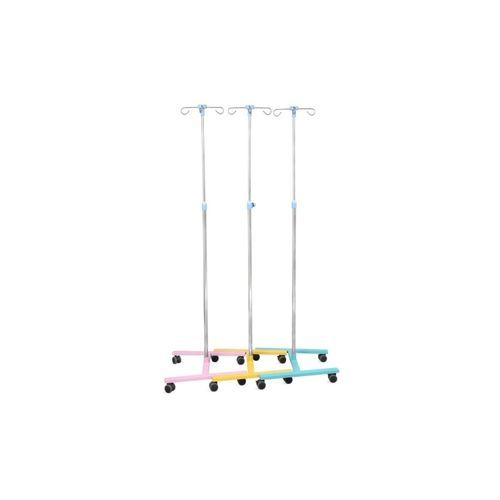 Asta portaflebo con rotelle - SKH041-3 - Jiangsu Saikang Medical Equipment - 4 ganci / telescopica / in acciaio inossidabile