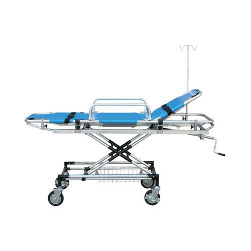 Barella con carrello da trasporto - YFTC-J2A - Jiangsu Yongfa Medical Equipment Technology - manuale / ad altezza regolabile / ripieghevole