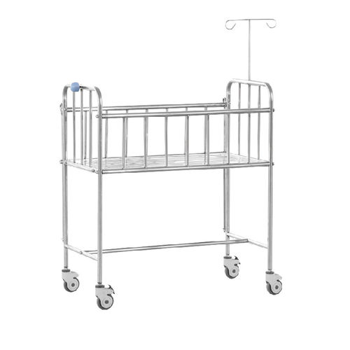 Culla pediatrica con rotelle - YFY56L - Jiangsu Yongfa Medical Equipment Technology - ad altezza fissa / con asta portaflebo / in acciaio inossidabile