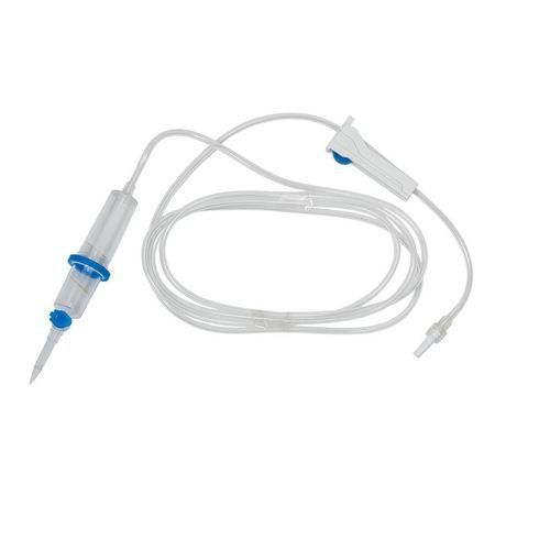 Set di infusione in polivinilcloruro (PVC) - Lars Medicare Pvt Ltd. - con filtro per la prevenzione della contaminazione da particelle / con rubinetto / con camera di gocciolamento