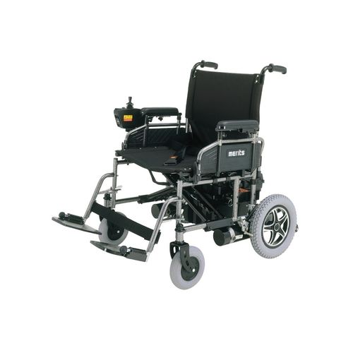Sedia a rotelle elettrica - TRAVEL-EASE 24 - Merits Health Products - da esterno / pieghevole / ad altezza regolabile