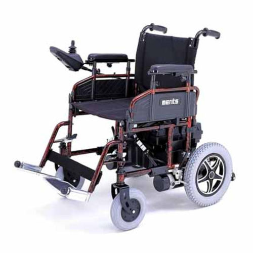 Sedia a rotelle elettrica - TRAVEL-EASE - Merits Health Products - da esterno / da interno / pieghevole