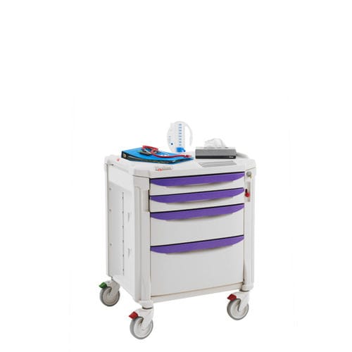 Carrello ospedaliero - Flexline - InterMetro - per trattamenti / in plastica / 4 cassetti