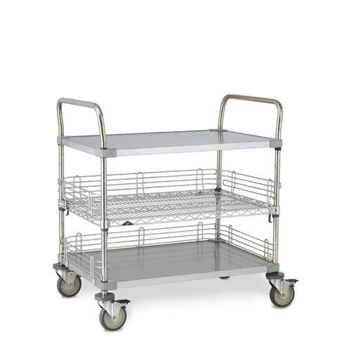 Carrello di stoccaggio - CASE-OL36H - InterMetro - di trasporto / in acciaio inossidabile / con ripiano