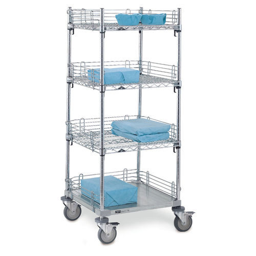 Carrello in acciaio inossidabile - CASE-OH24 - InterMetro - con ripiano / con struttura aperta