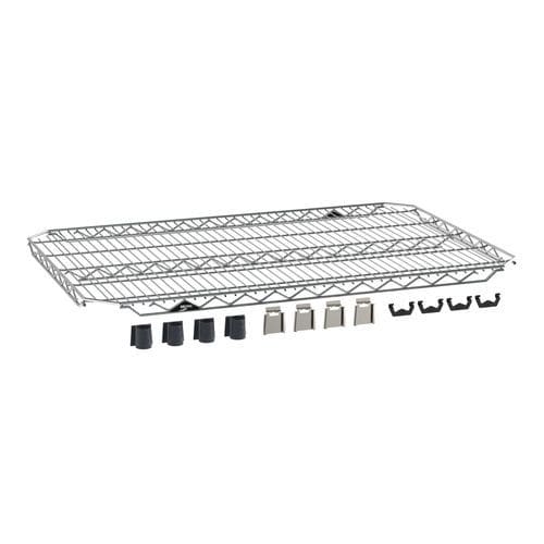 Mensola modulare - Super Erecta EZ-ADD - InterMetro - con griglia / in acciaio inossidabile / su guida di scorrimento