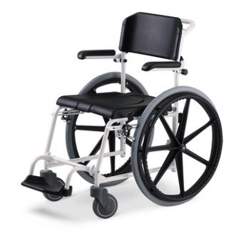 Sedia da doccia con braccioli - McWet Dusch- und Toilettenrollstuhl 24" - Meyra - con rotelle / con schienale