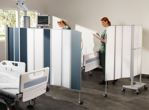 Paravento medicale pieghevole - Silentia - con rotelle / fisso / retrattile