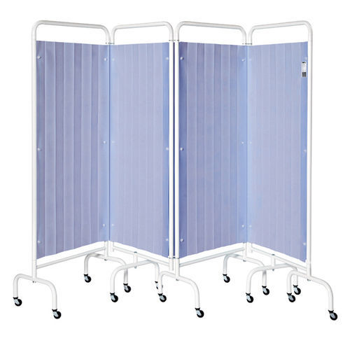 Paravento medicale con rotelle - Sun-MFS4 - Sunflower Medical - pieghevole / 4 pannelli / con tendina