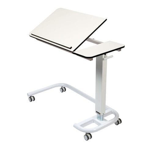 Tavolino servitore ad azionamento manuale - Sun-OBT4C/CM/1LT - Sunflower Medical - con rotelle / inclinabile
