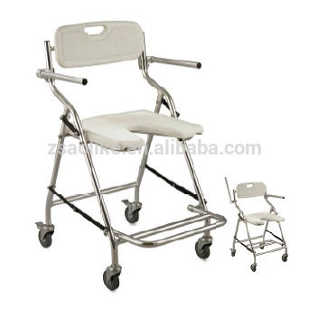 Sedia da doccia con braccioli - ALK405L-3 - Zhongshan Aolike Medical Equipment Technology - con rotelle / con schienale / pieghevole