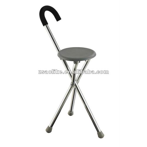 Bastone da passeggio con impugnatura arrotondata - ALK533 - Zhongshan Aolike Medical Equipment Technology - con sedile