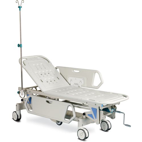 Barella con carrello di emergenza - ALK06-H800 - Zhongshan Aolike Medical Equipment Technology - idraulica / ad altezza regolabile / con schienale regolabile