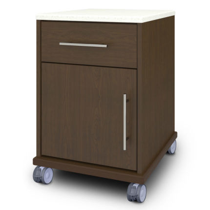 Comodino con rotelle - AUBS11HCCTL - Kwalu - con cassetti / con blocco