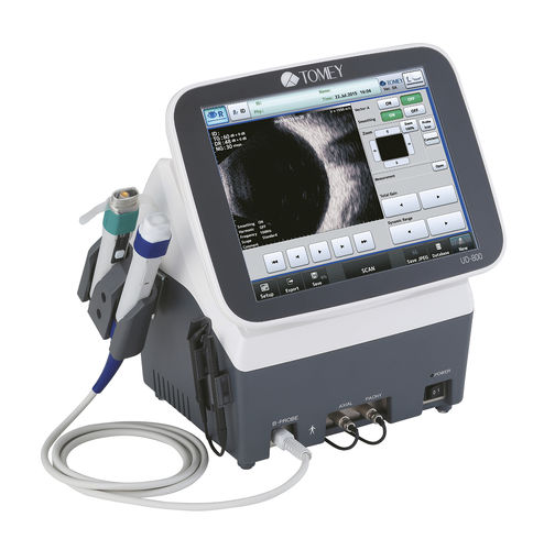 Ecografo oftalmico - UD-800 - Tomey - su piattaforma con carrello / in bianco e nero