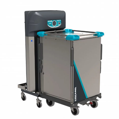 Carrello medico - DOUBLEFLOW ERGOSERV - Socamel Technologies - portastoviglie / di ancoraggio / di distribuzione di vassoi