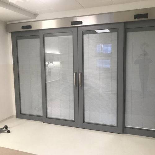 Porta per ospedale - Dortek - per terapia intensiva / scorrevole / in vetro