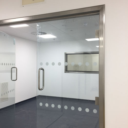 Porta per ospedale - Dortek - da laboratorio / battente / in acciaio inossidabile