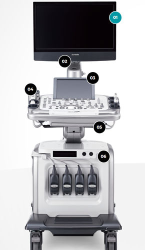 Ecografo su piattaforma - E-CUBE 15 Platinum - Alpinion Medical Systems - per ecografia multidisciplinare / con doppler a colori / con touch screen
