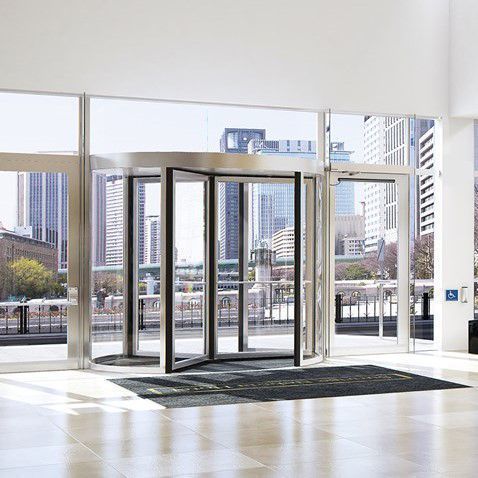 Porta per ospedale - RD100 - ASSA ABLOY Entrance Systems Italy Srl - a vetrina / in vetro