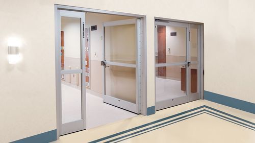 Porta per terapia intensiva - VersaMax 2.0 - ASSA ABLOY Entrance Systems Italy Srl - battente / a vento / a vetrina