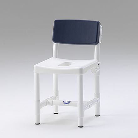 Sgabello da doccia con apertura igienica - DH 49 PRS - RCN Medizin - con schienale