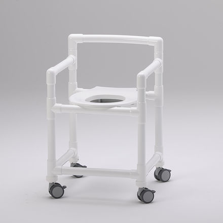Sgabello da doccia con braccioli - DH 100 - RCN Medizin - con rotelle / con apertura igienica / con schienale