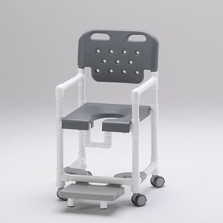 Sedia da doccia con braccioli - SC 200 BS FT - RCN Medizin - con rotelle / con poggiapiedi scorrevole / con apertura igienica