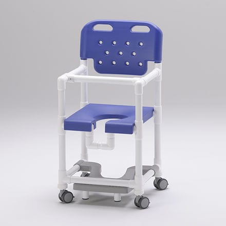 Sedia da doccia con braccioli - SC 200 BS FT SB - RCN Medizin - con rotelle / con poggiapiedi scorrevole / con apertura igienica