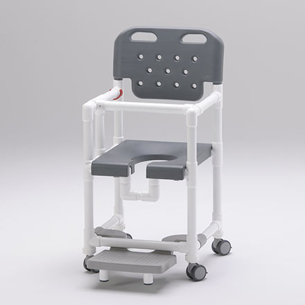 Sedia da doccia con braccioli - SC 200 S - RCN Medizin - con rotelle / con poggiapiedi scorrevole / con apertura igienica