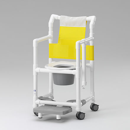 Sedia da doccia con braccioli - SCC 250 FT SB - RCN Medizin - con rotelle / con poggiapiedi scorrevole / con apertura igienica