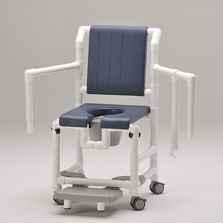 Sedia da doccia con braccioli - SCC 250 PPG SB 2ASA - RCN Medizin - con rotelle / con poggiapiedi scorrevole / con apertura igienica