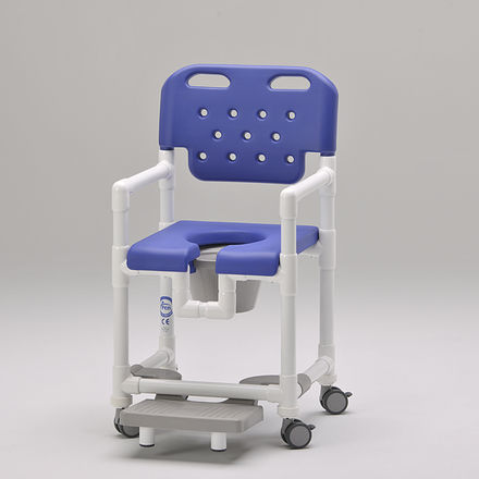 Sedia da doccia con braccioli - SCC 200 FT PP - RCN Medizin - con rotelle / con poggiapiedi scorrevole / con apertura igienica