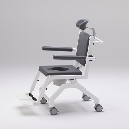 Sedia da doccia con schienale alto - SCC 250 Comfort M - RCN Medizin - con braccioli / con rotelle / con poggiapiedi