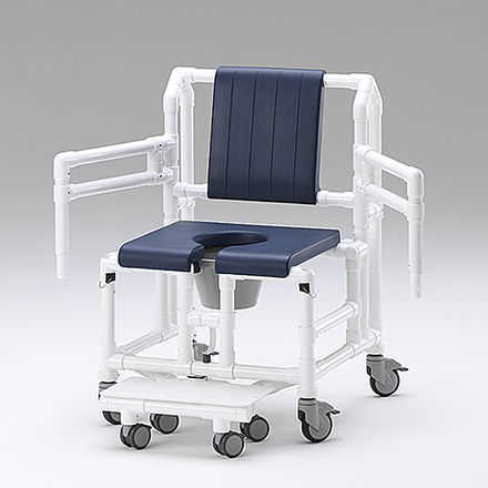 Sedia da doccia con braccioli - SCC 250 OS PPG 2ASAOS STE - RCN Medizin - con rotelle / con poggiapiedi / con apertura igienica