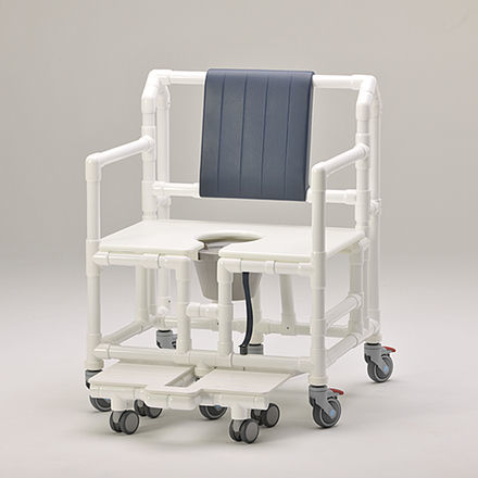 Sedia da doccia con braccioli - SCC 250 XXXL DSP 300 MFTOS PR STE - RCN Medizin - con rotelle / con poggiapiedi scorrevole / con apertura igienica