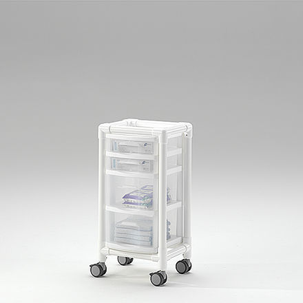Carrello portabiancheria medico - KTW 100 - RCN Medizin - da trasporto / multifunzione / 4 cassetti