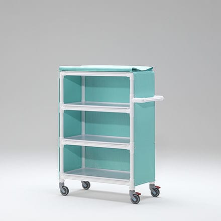 Carrello portabiancheria medico - MLC 303 - RCN Medizin - di stoccaggio / 3 ripiani / con struttura aperta