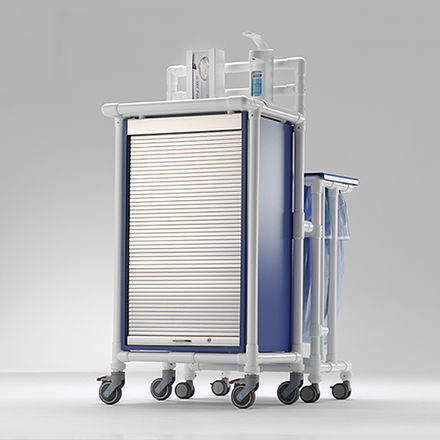 Carrello portabiancheria per sacchi puliti - Solution I - RCN Medizin - medico / di stoccaggio / in alluminio