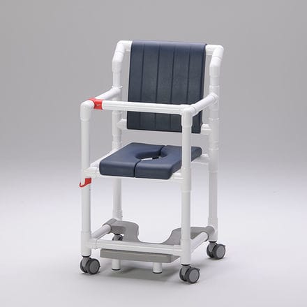 Sedia da doccia con braccioli - SC 100 PZG SB - RCN Medizin - con rotelle / con poggiapiedi scorrevole / con apertura igienica